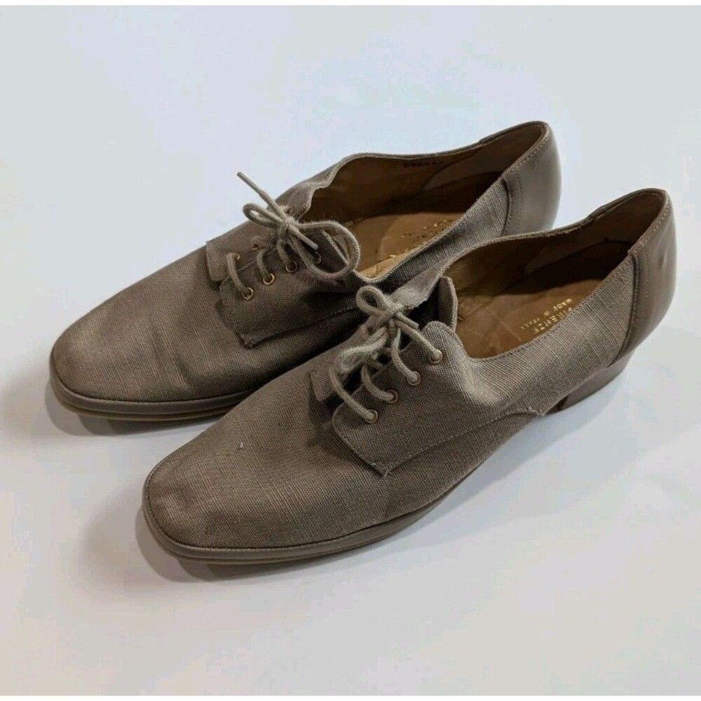 Vintage Rangoni Firenze Women Canvas Pumps Laced Tie Size 8.5